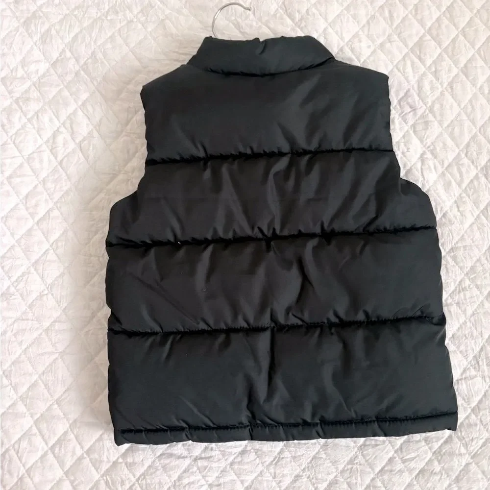 Old Navy Kids Black Puffer Vest + Navy Sherpa Vest Set